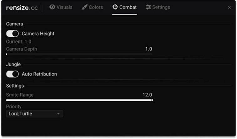 rensize.cc module menu — screenshot 1